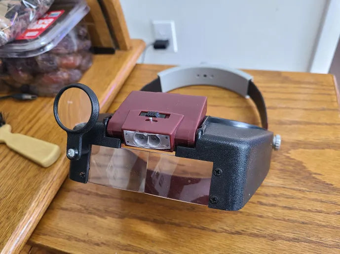 LED Helmet Magnifier 10x-25x-50x