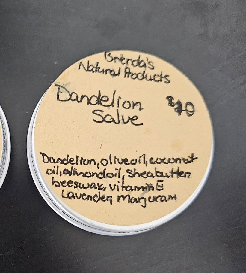 Brenda's Natural Products: Healing Dandelion Salve with Marjoram for Pain Relief (Large)