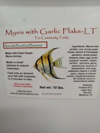 🧄 Mysis with Garlic - Cool Processed Flake - LT – 1 Cup Portion | High-Protein Natural Flake Food